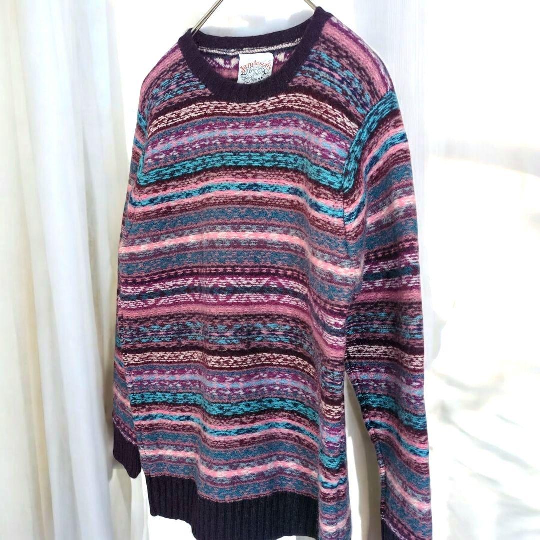 美品 Jamieson's フェアアイル ニットセーター 総柄 L ユニセックス