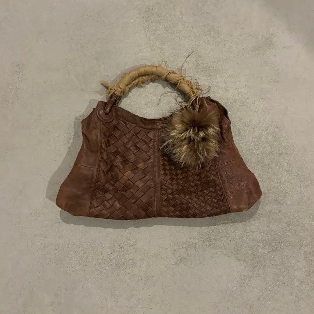 00’s archive goaレザーバッグ　ファー y2k 亜熱帯