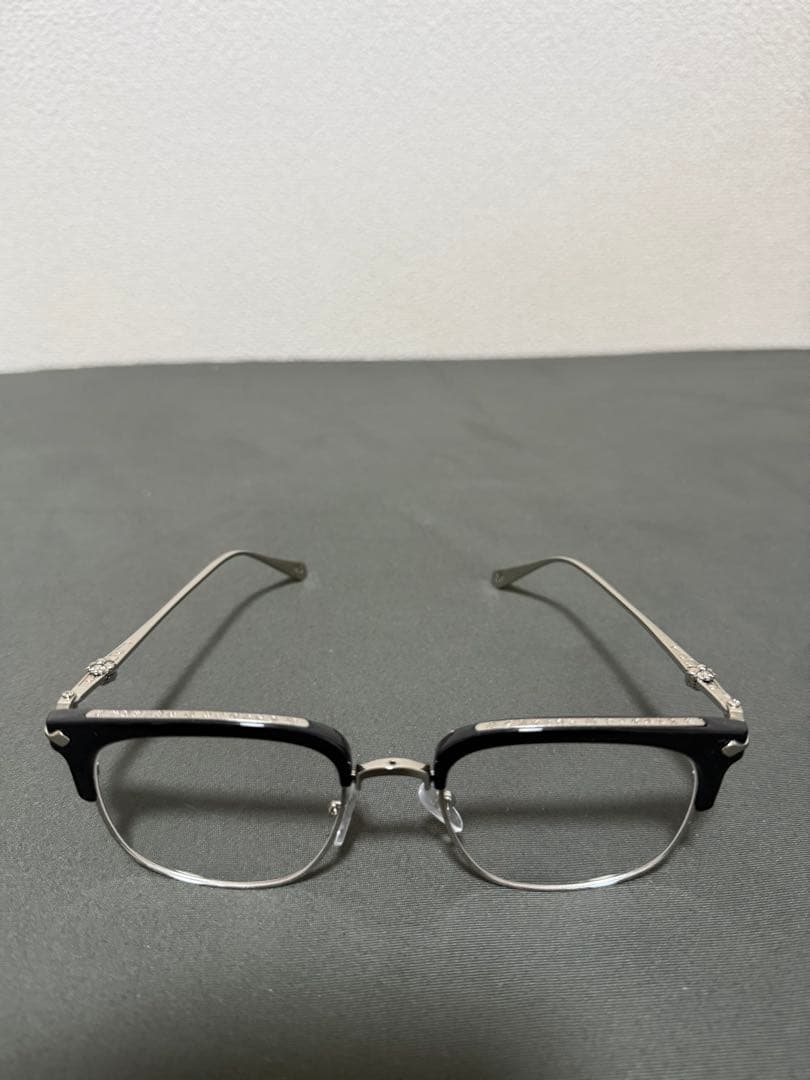 クロムハーツ 伊達メガネ ブラック メタルフレーム