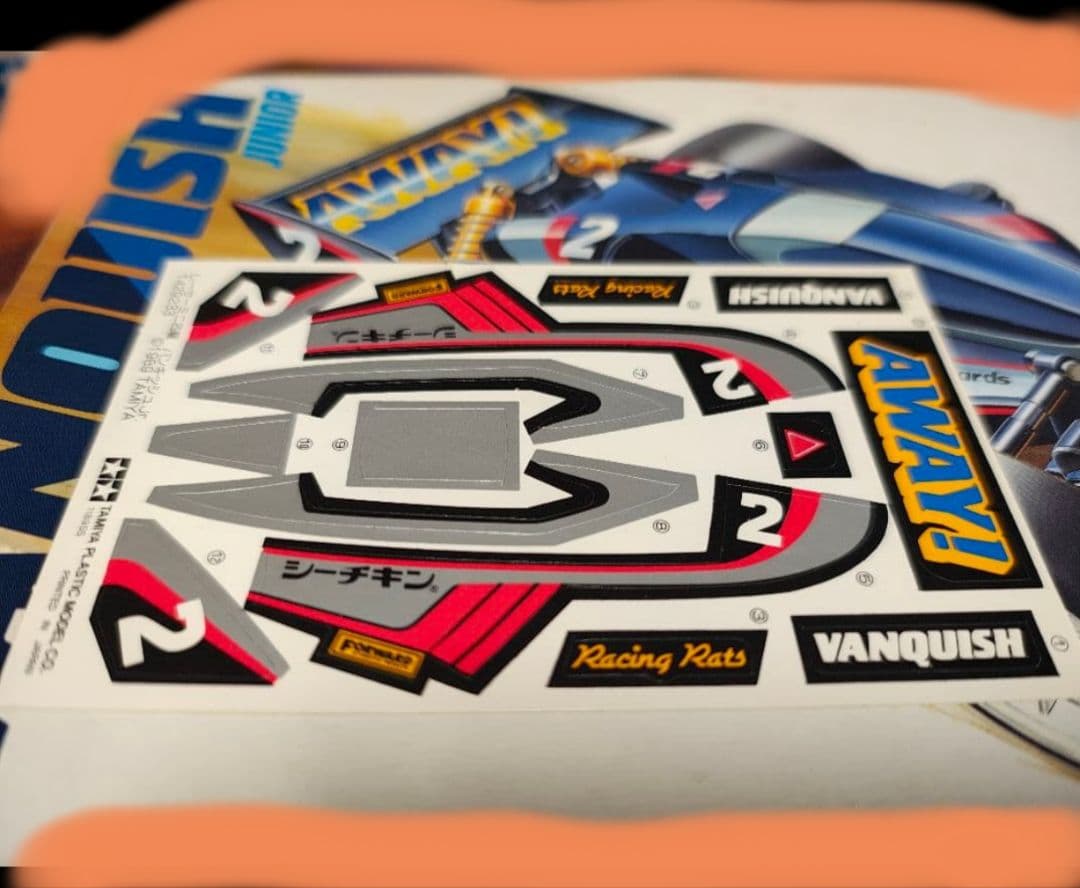 タミヤミニ四駆　はごろもフーズ限定コラボ　バンキッシュ空箱　説明書、デカール