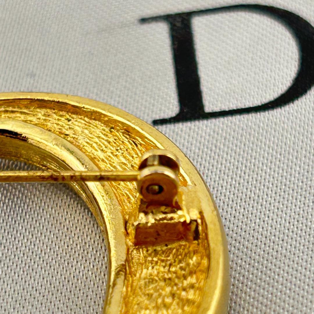 Christian Dior ディオール CDロゴ ラインストーン ブローチ