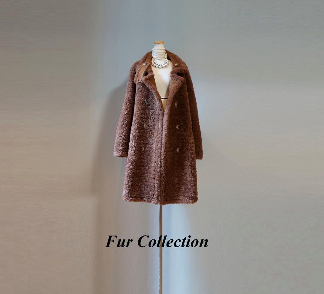 英国調☆ダブルボタン2WAY コートリバーシブル新品　寒さ対策ボアコートブラウン