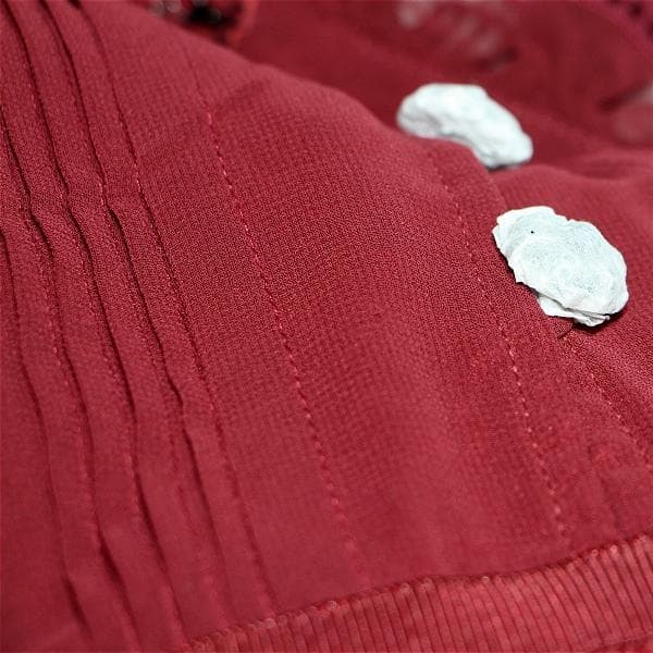 E*様 セルフポートレイト ティアードワンピース コードレース ボルドー UK8