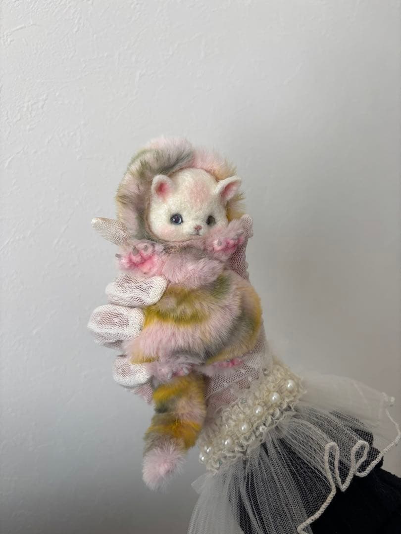 アートドール　No.066 ピンク猫幻獣　羊毛フェルト