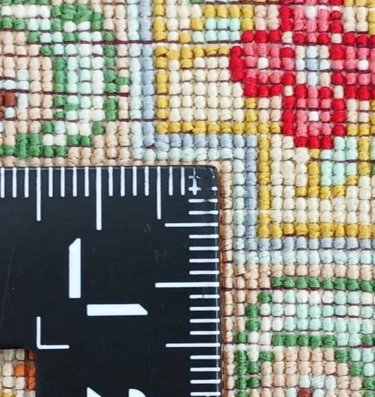 Y3257 高級ペルシャ絨毯 クム産 シラジ工房 シルク 手織り 工房サイン