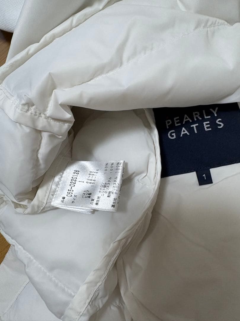 PEARLY GATES フード付きダウンコート ホワイト