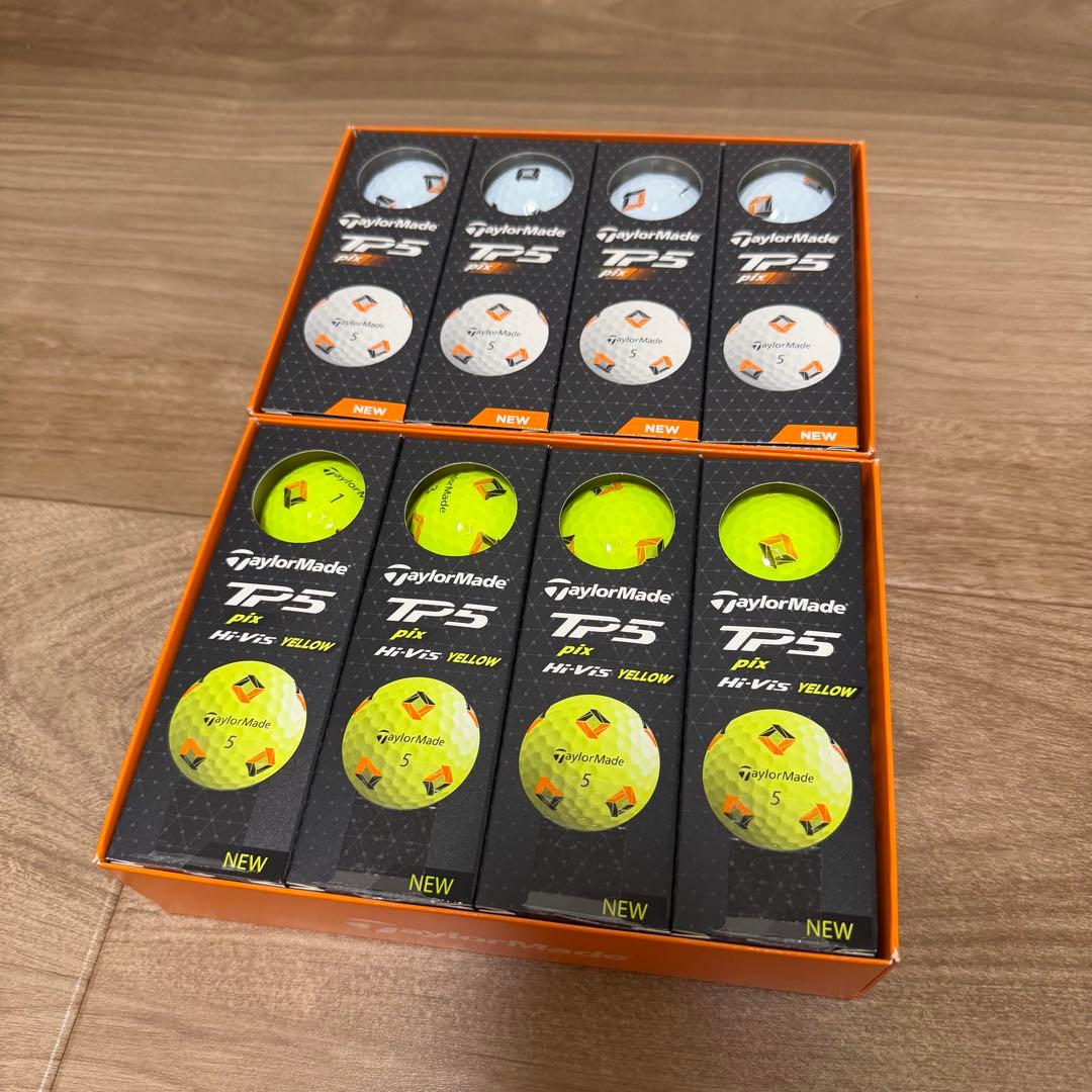 新品　テーラーメイド TP5 pix イエロー&ホワイトセット2ダース