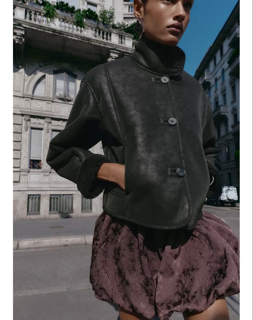 タグ付新品★ZARAの80%ダウン-20%フェザーフーデッドジャケット★Mサイズ