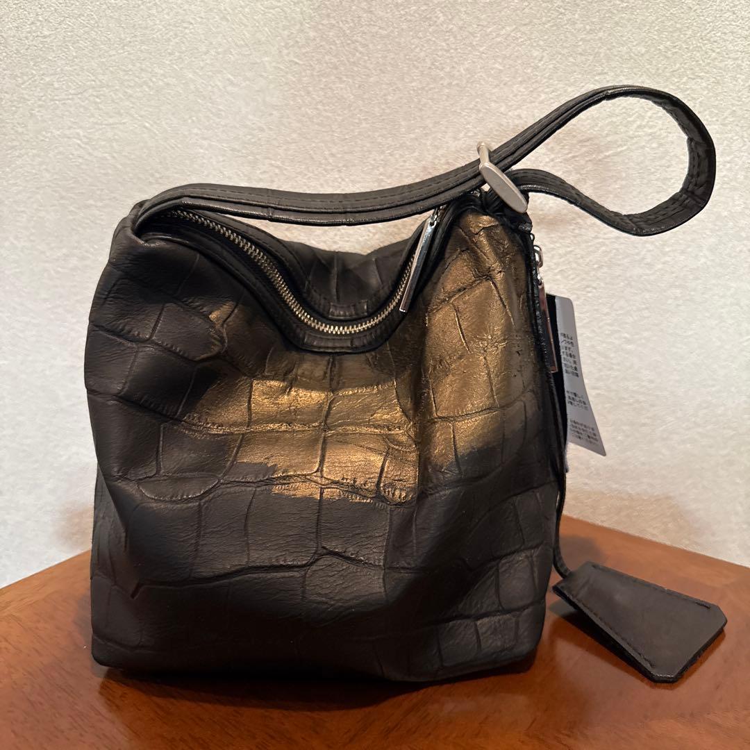 M.U.L エムユーエル ドロップ2wayミニクロコゴールドペイント バック