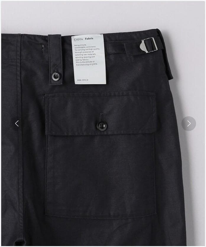 【新品】ユナイテッドアローズ/シオタ ミリタリーパンツ ブラック L