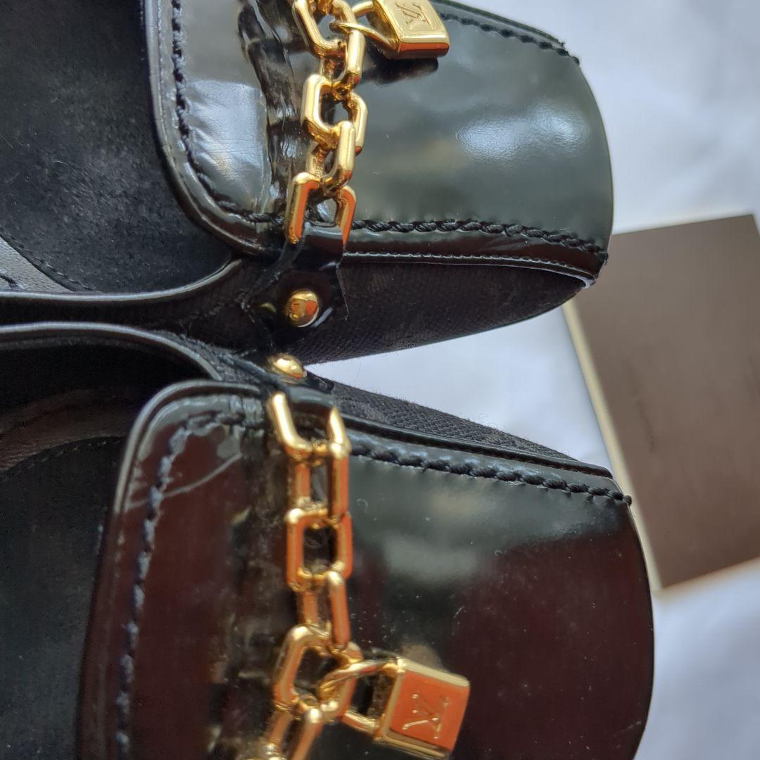 お値下げ）LOUIS VUITTON ブラック チェーンミュール　37.5