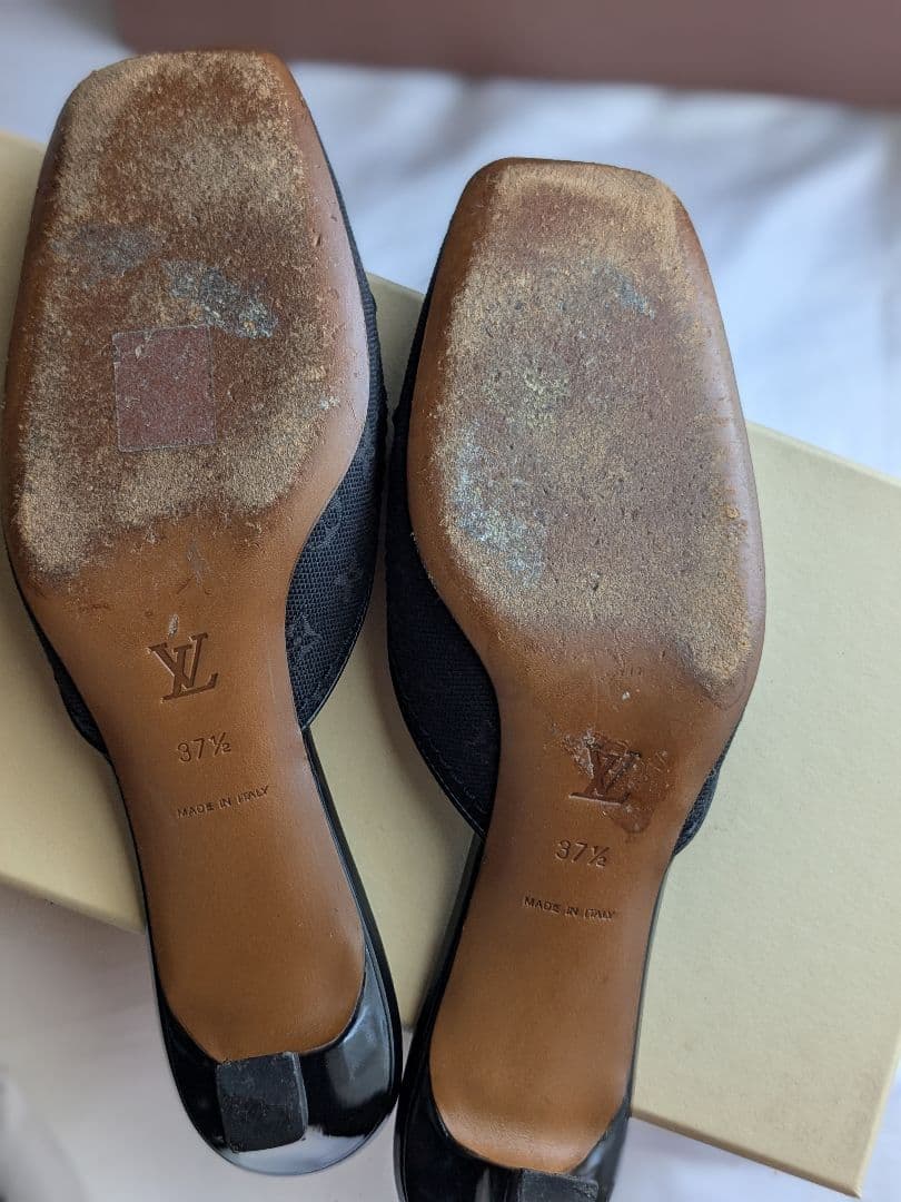 お値下げ）LOUIS VUITTON ブラック チェーンミュール　37.5