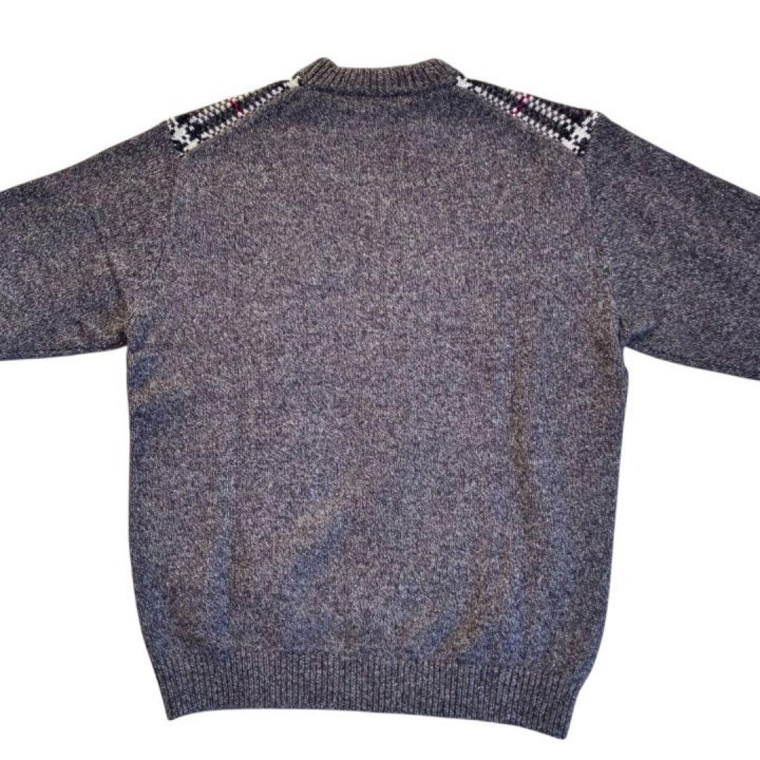 つば絢ひか様 新品級✨バーバリーロンドン ニットセーター ノバチェックメンズ羊毛