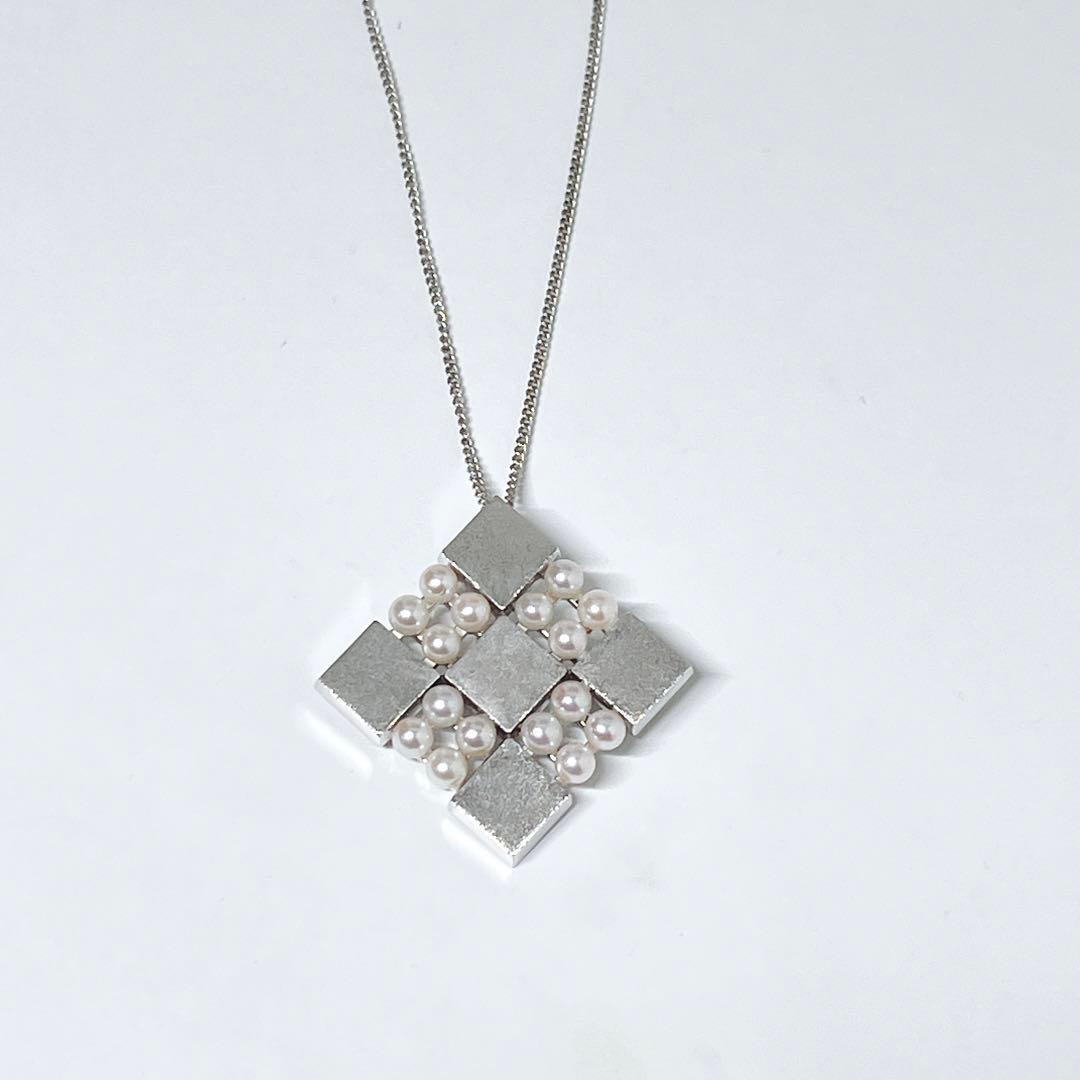 美品✨MIKIMOTOミキモト ベビーパール　ブローチ　ネックレス　スクエア