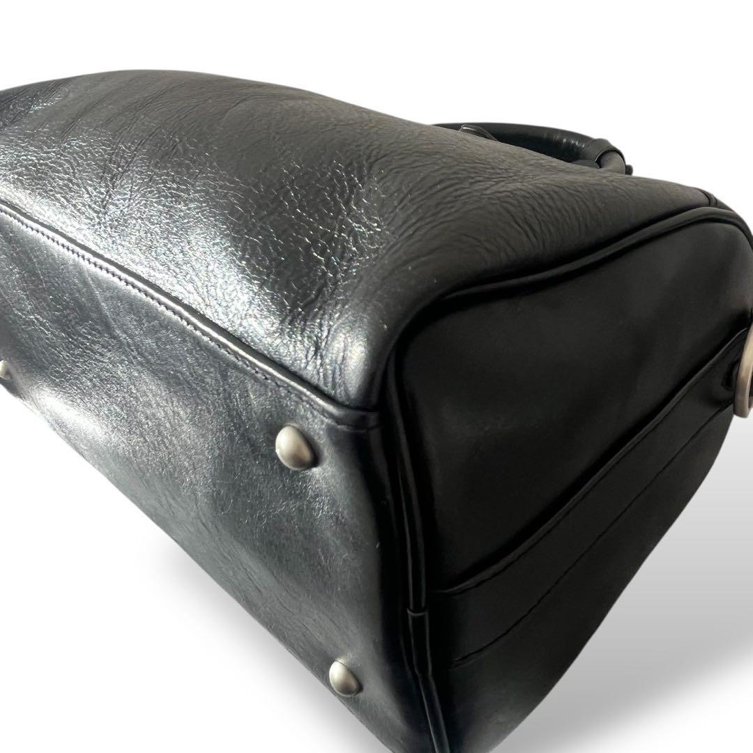 AVIREX レザー ミニ ボストンバッグ ブラック USA ロゴ y2k