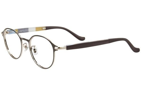 Zoff ゾフ 度入り マルチストライプ メタルフレーム メガネ オリーブ