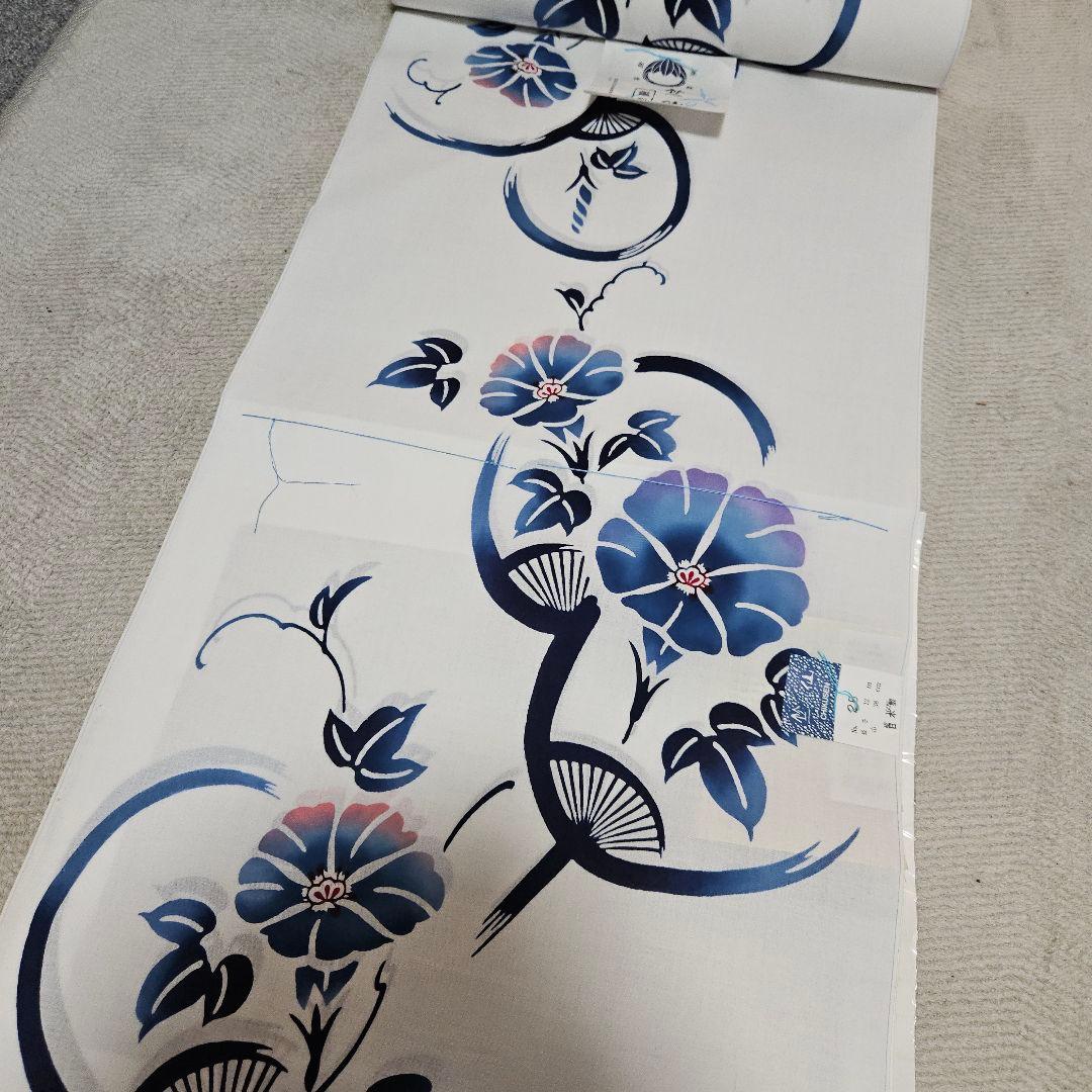 竺仙ゆかた反物　白地　保管品