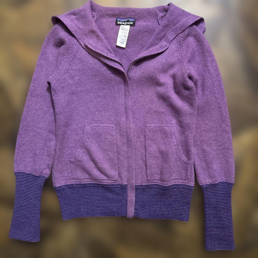 パタゴニア　カシミヤ　100% ニットパーカー　パープル　S