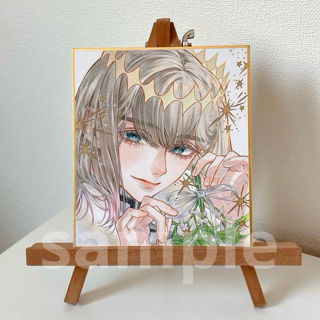 m*可様 ✴︎ オベロン ✴︎　手描き　イラスト　寸松庵色紙