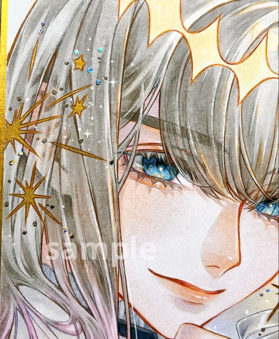 m*可様 ✴︎ オベロン ✴︎　手描き　イラスト　寸松庵色紙