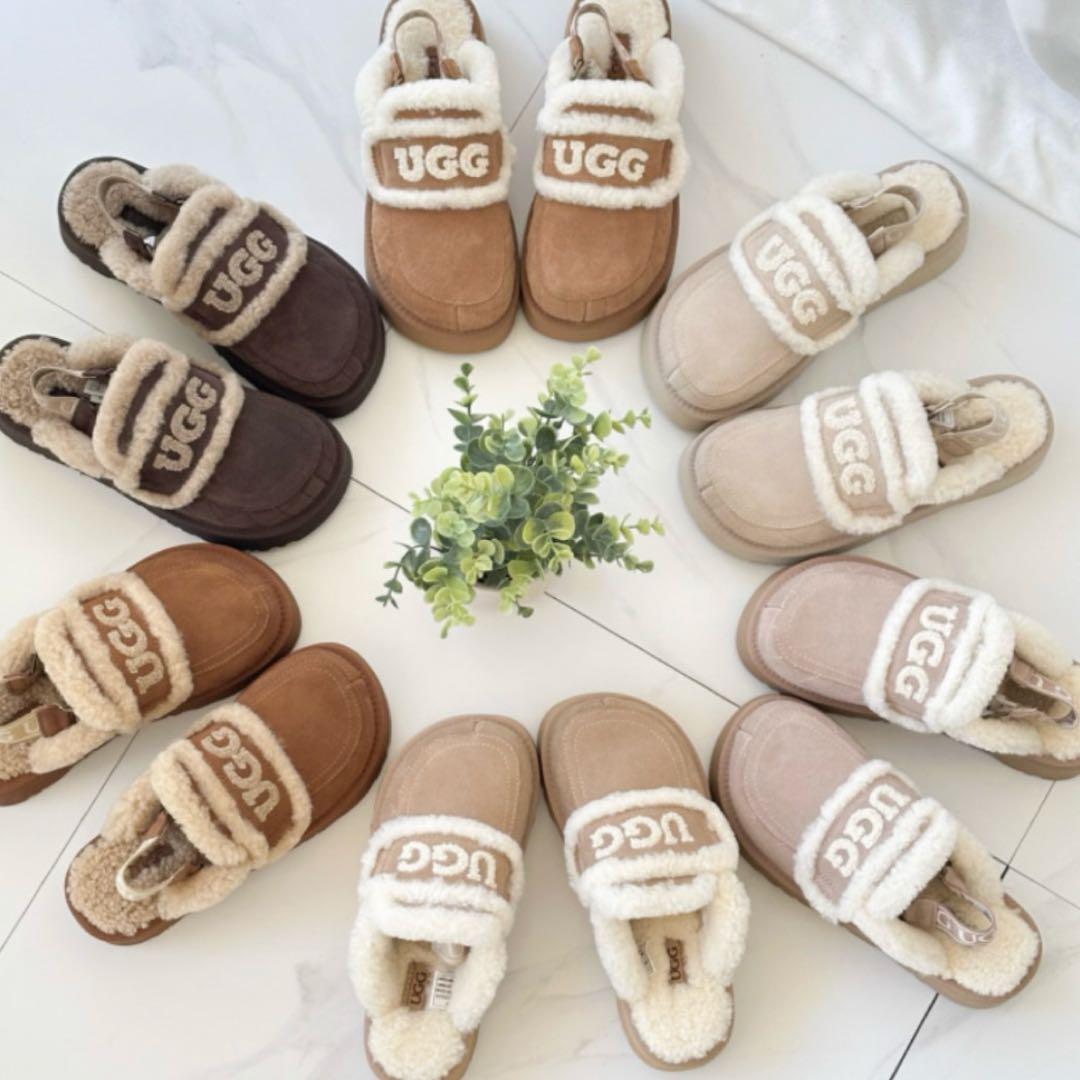 【新品/レア】UGG バイオレット シェアリングスリッパ♡2WAY 箱付き