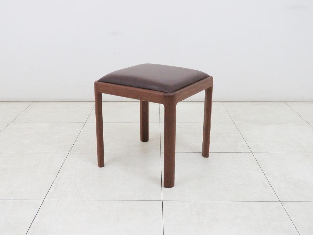 がっちゃん様 青林製作所 ヴィンテージ チーク無垢材×本革 ブラウン スツール①