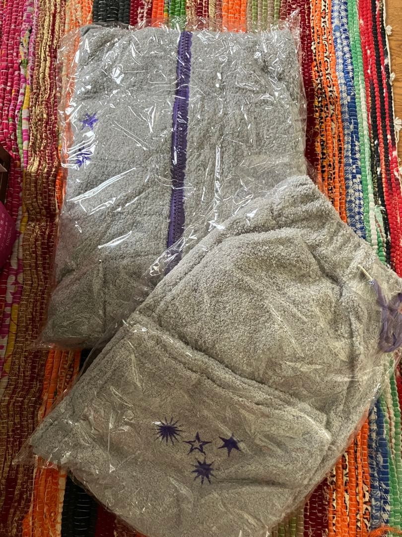 男闘呼組 タオル生地 上下セット ふわもこポンチョパーカー