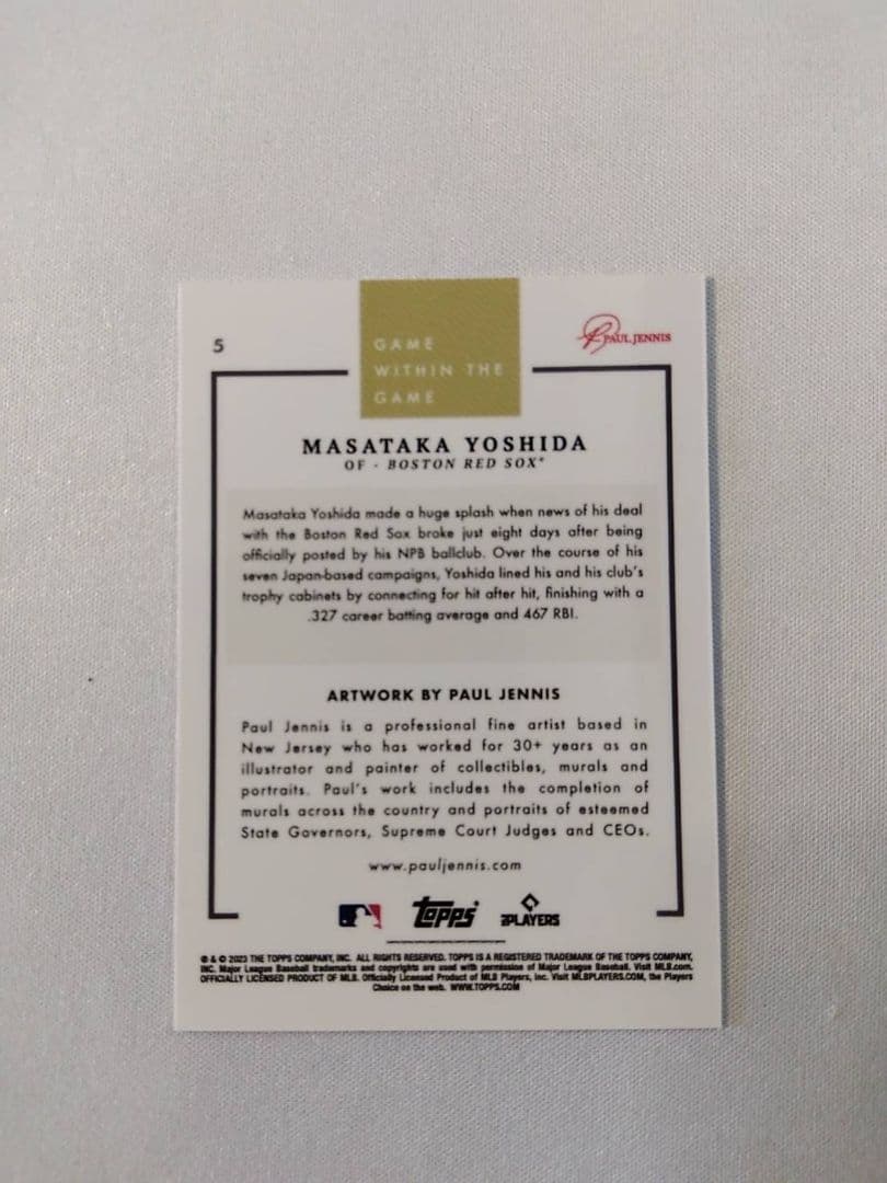 2023 Topps Game Card #5 吉田正尚 レッドソックス 16