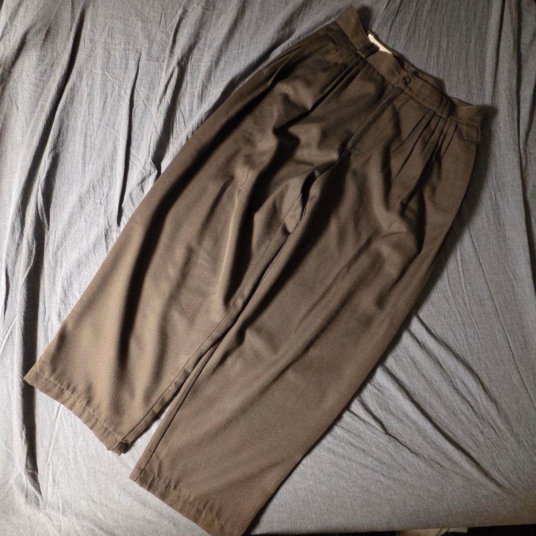 80s イタリア製 ギャザータック　ワイドスラックス SIZE48