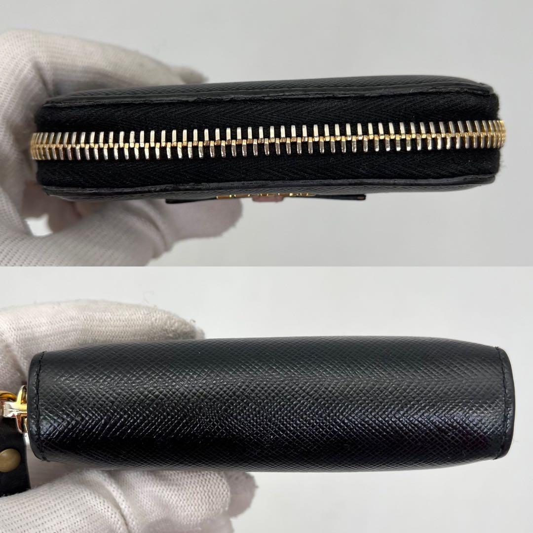 PRADA ケース カードケース ラウンドファスナー ロゴ金具 付属品付き