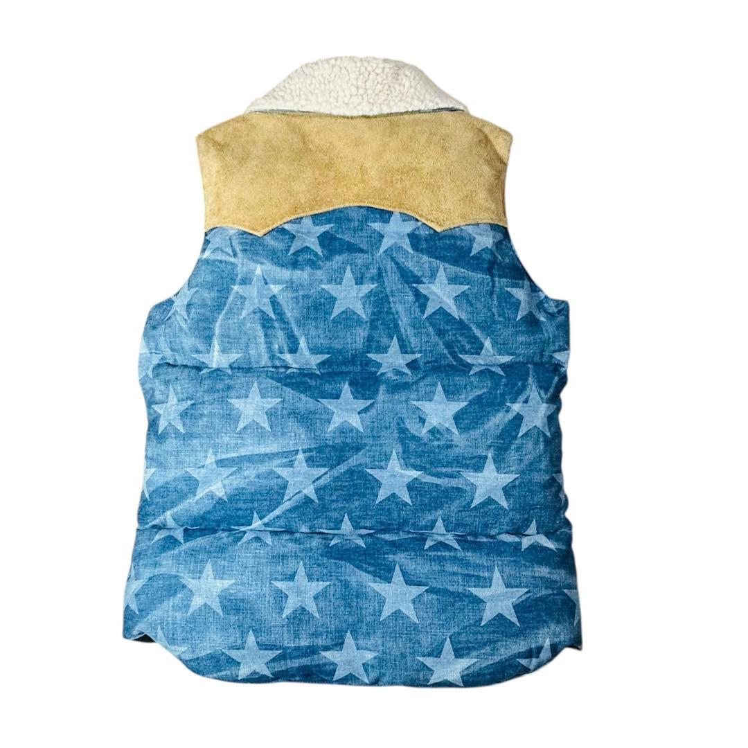 MARBLES R&CO コラボ　ダウンベスト　星　スター　ボア　デニム　L