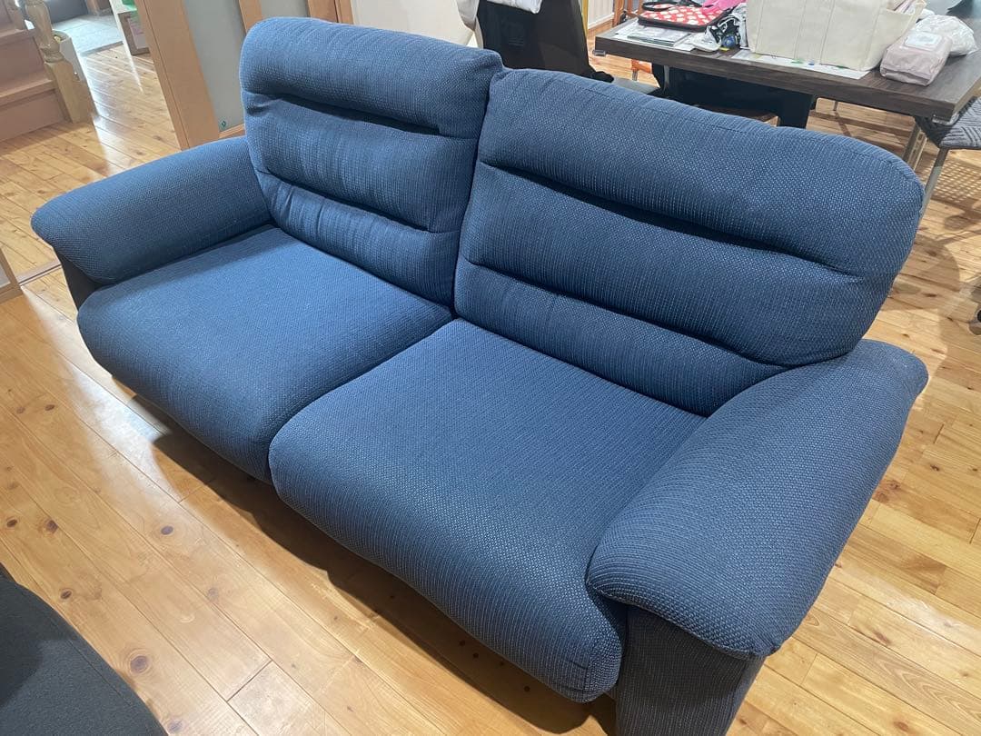 3人掛けソファ 青色 美品