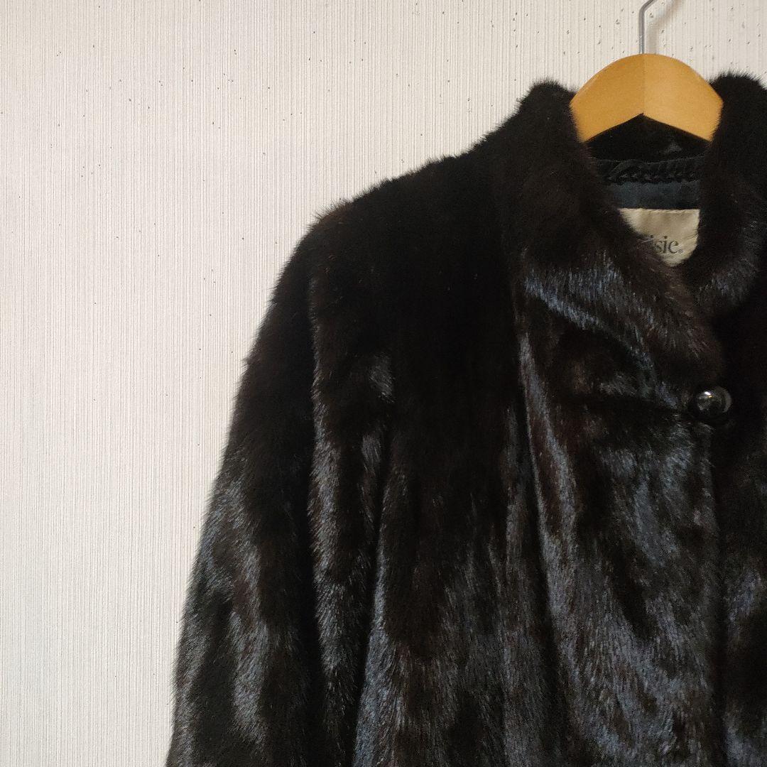 malvoisie ミンクコート Lサイズ程 こげ茶 リアルファー