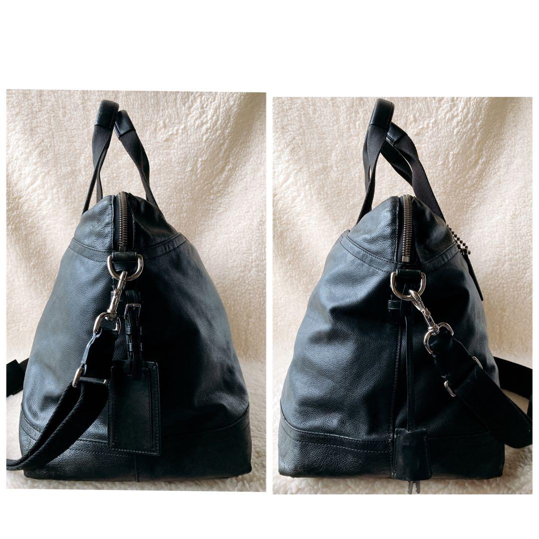 COACH コーチ 2way ボストンバッグ 南京錠 鍵 カデナ 黒 大容量収納