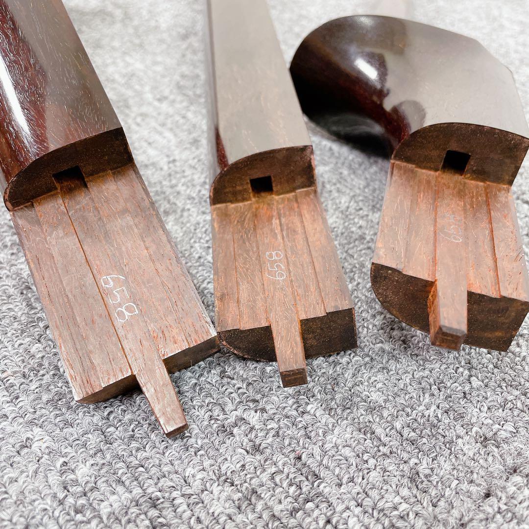 津軽三味線 丸打胴 2本溝 紅木 太棹 付属品多数 和楽器 民謡楽器