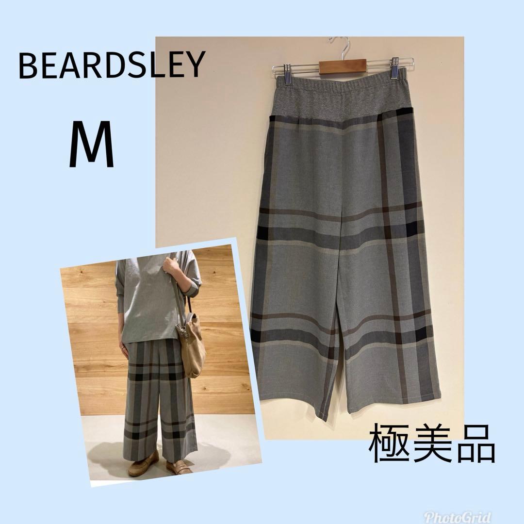 ビアズリー チェックウエストリブパンツ　グレー　2