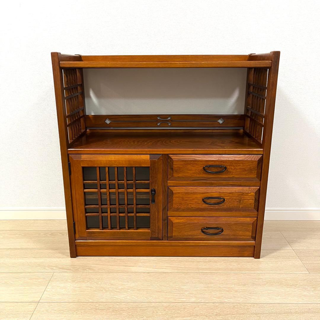 （ち17）karimoku カリモク オールドカリモク 茶箪笥 飾り棚 茶棚