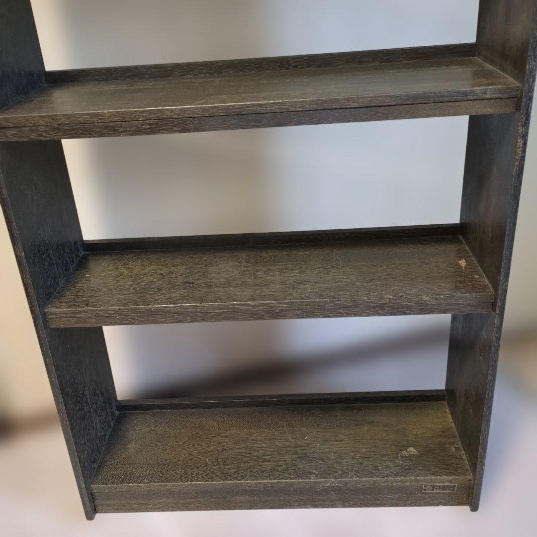 アンティークダークグリーン木製5段本棚　オープンラック