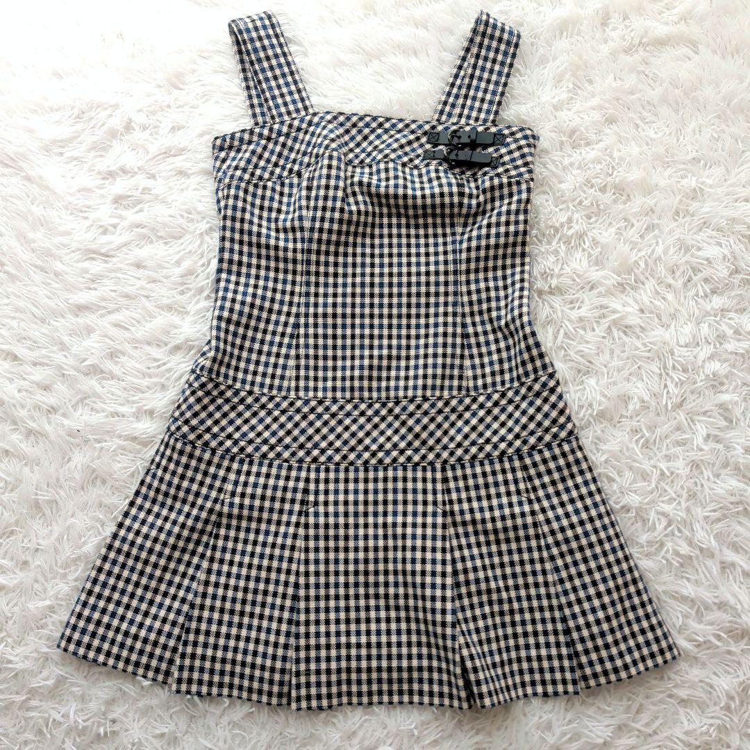 バーバリーブルーレーベル ビスチェワンピース チェック ベルト プリーツ