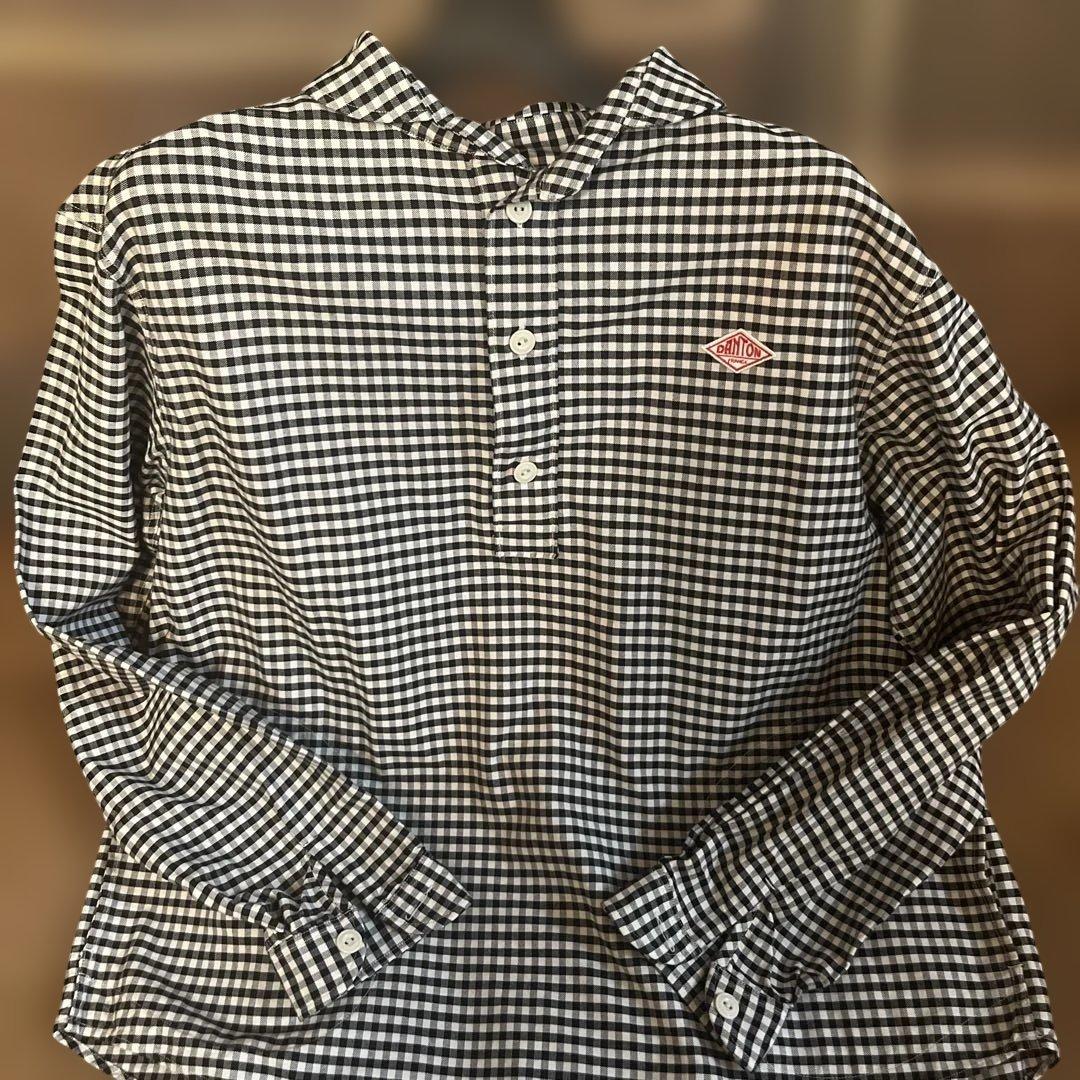 DANTON ブラック・ホワイトチェック長袖シャツ