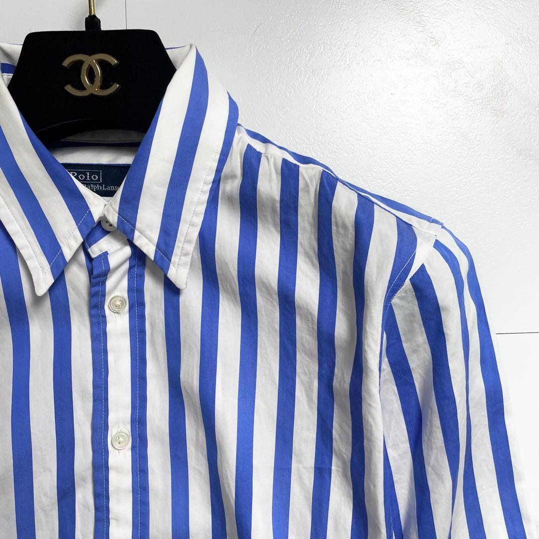 現行 QR付✨ラルフローレン ベルテッドストライプコットンシャツドレス 2023