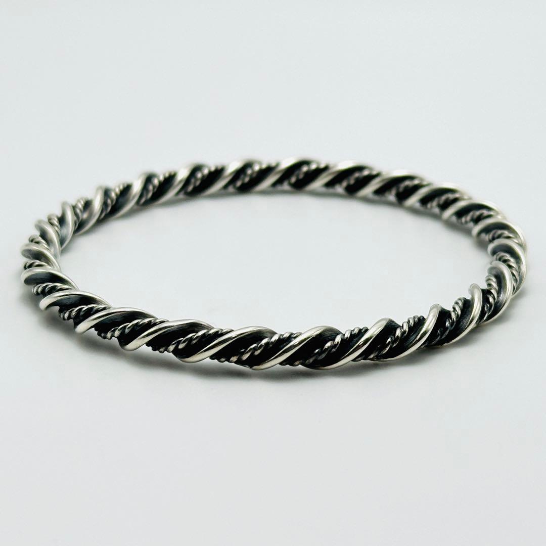   17A ツイスト　シルバー　バングル　925S ロープ