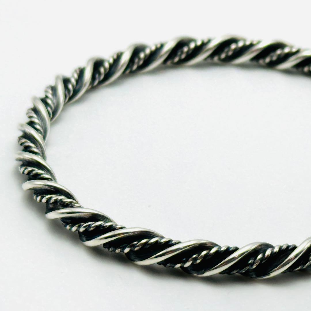   17A ツイスト　シルバー　バングル　925S ロープ