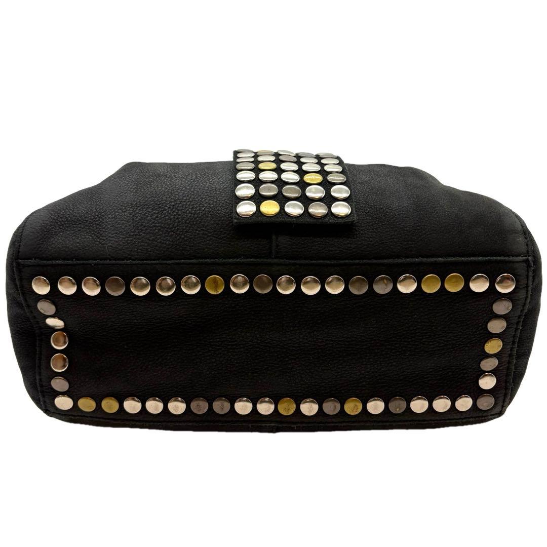 TRES y2k 00s 海外ガール 本革 スタッズ ショルダー バッグ　黒