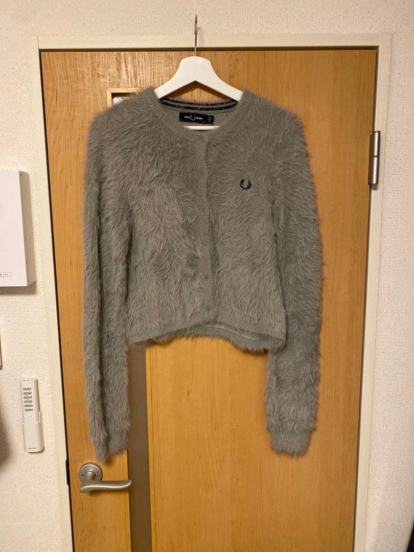 FRED PERRY グレー カーディガン シャギー　モヘア　beams