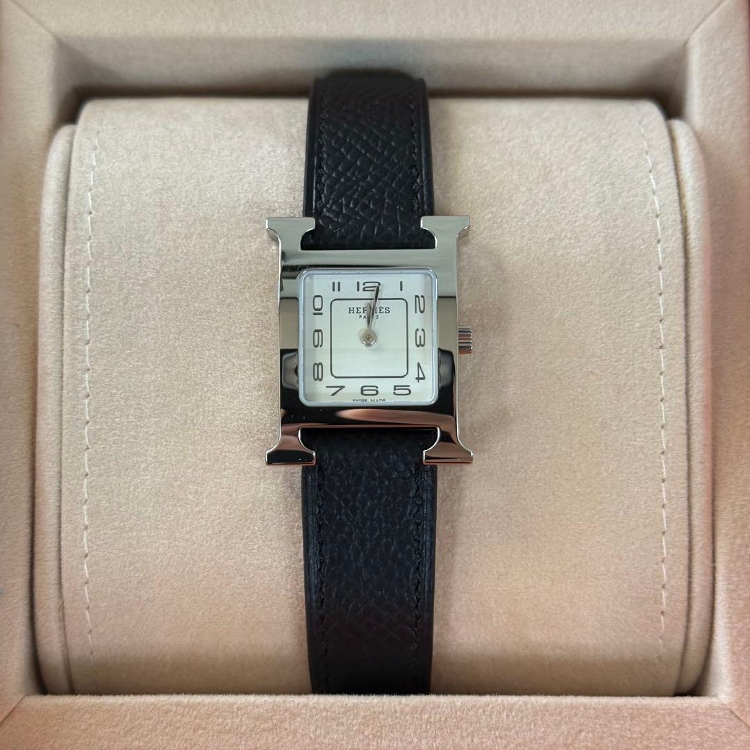 HERMES エルメス 腕時計《Hウォッチ》 ミニ HH1.210 ブラック