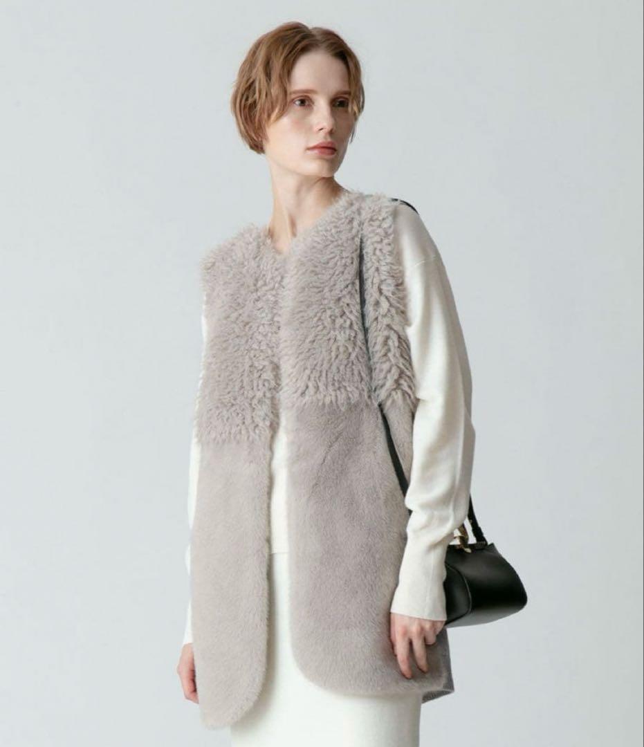 アルアバイル　ルルウィルビー フェイクファーコンビニットジレ