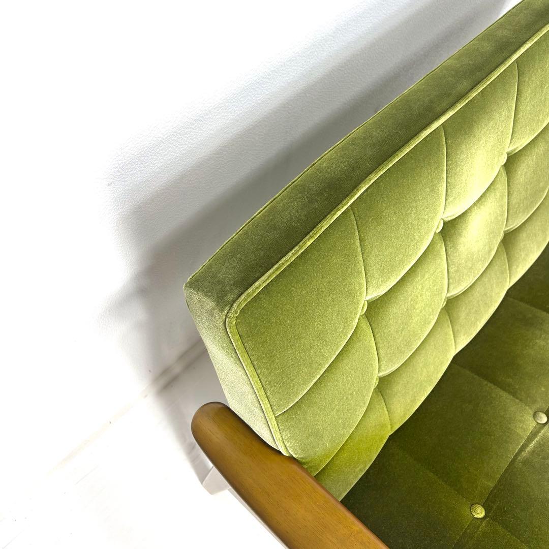 【送料込み】カリモク60 Kチェア　2シーター　モケットグリーン