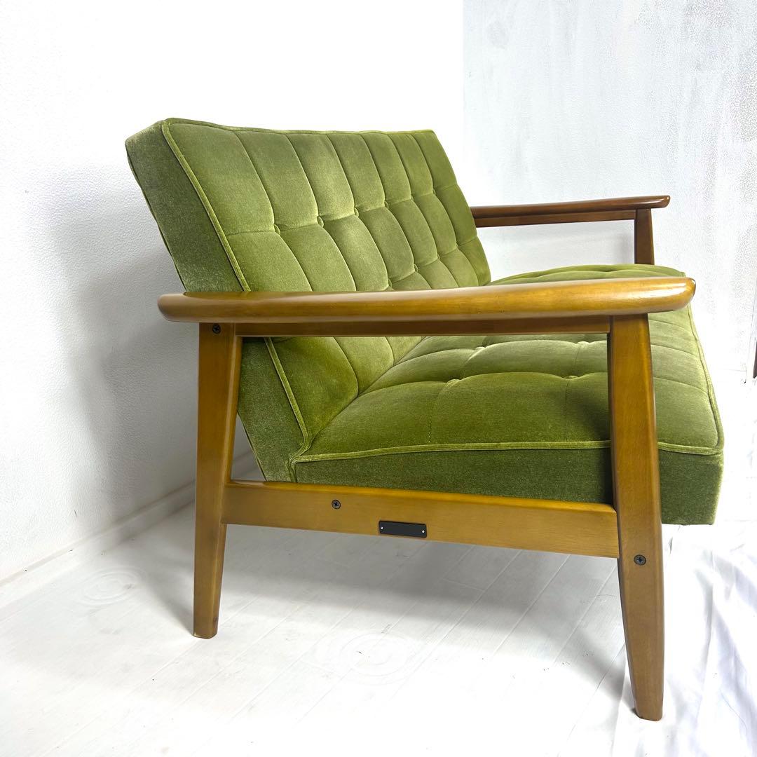 【送料込み】カリモク60 Kチェア　2シーター　モケットグリーン