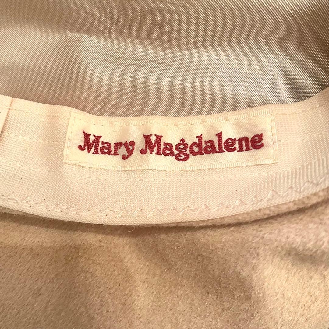 新品　未使用　メアリーマグダレン　ベレー帽　帽子　モカ　生成り　コサージュ　薔薇